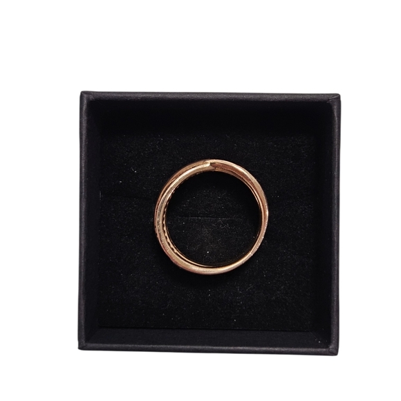 Pandora Rose Gold Sparkling & Polished Lines Ring Size 56 US 7.5 - Picture 6 of 7